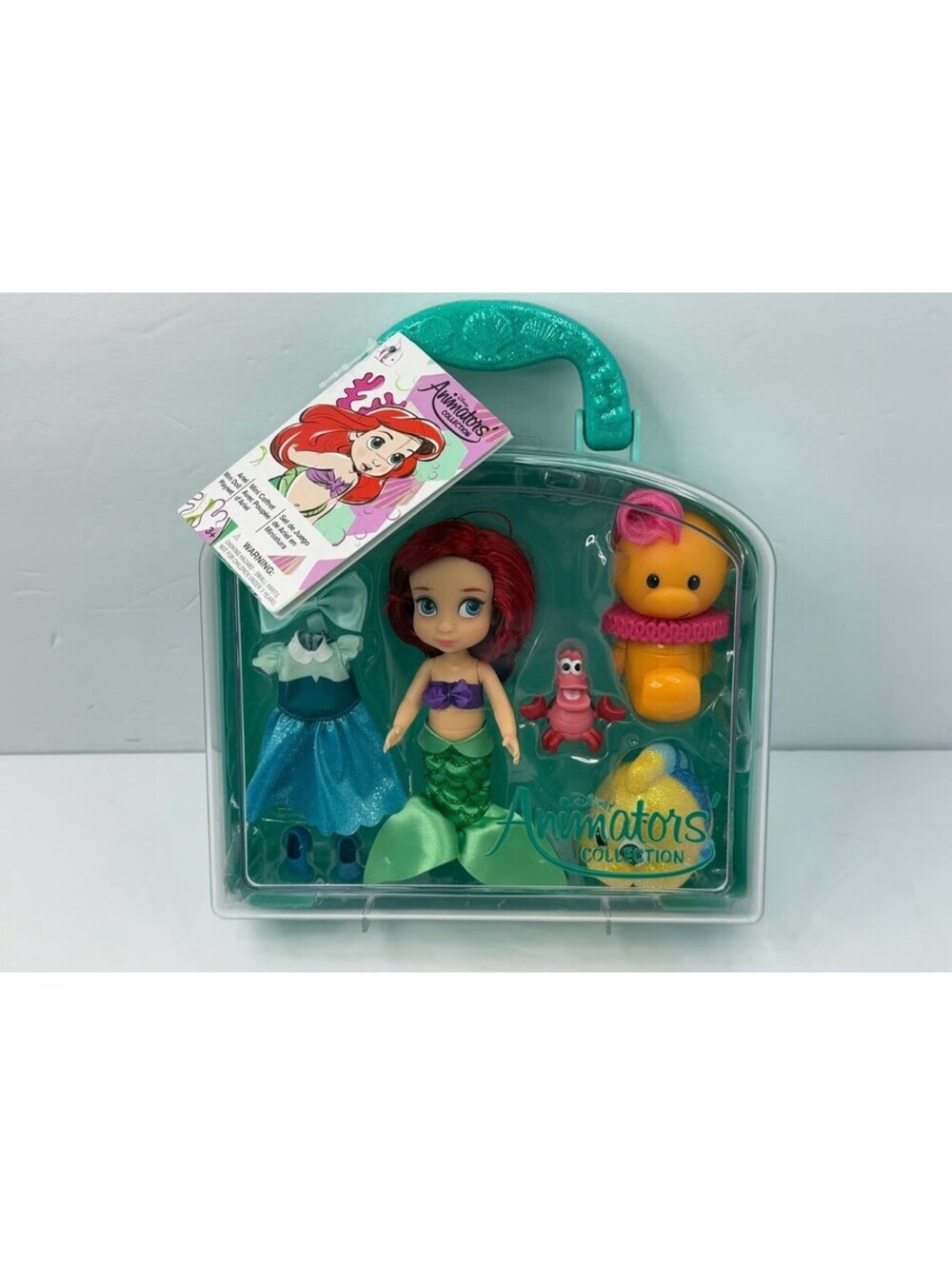 Disney Store Animator Collection Ariel Little Mermaid Mini Doll Playset Case New